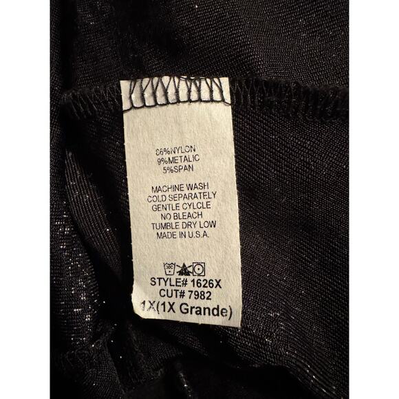 Goodtime Black & Silver Metallic Swirl Evening Gown – 2X Long Formal Dress - Picture 4 of 4